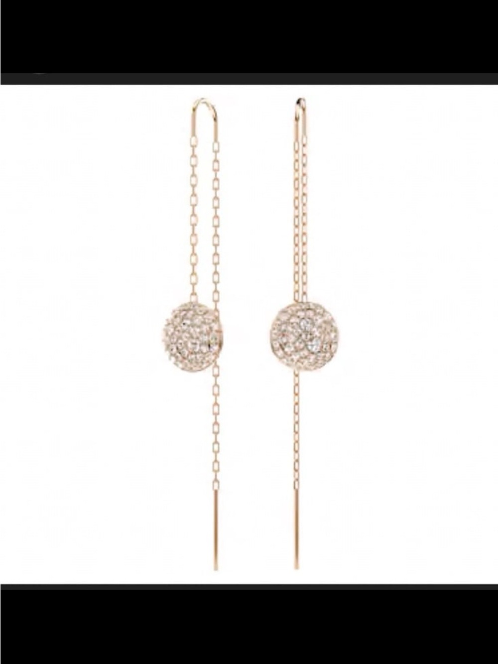Meteora Pierced Earrings Chain Earrings Rose Gold Shiny Clear NWT
